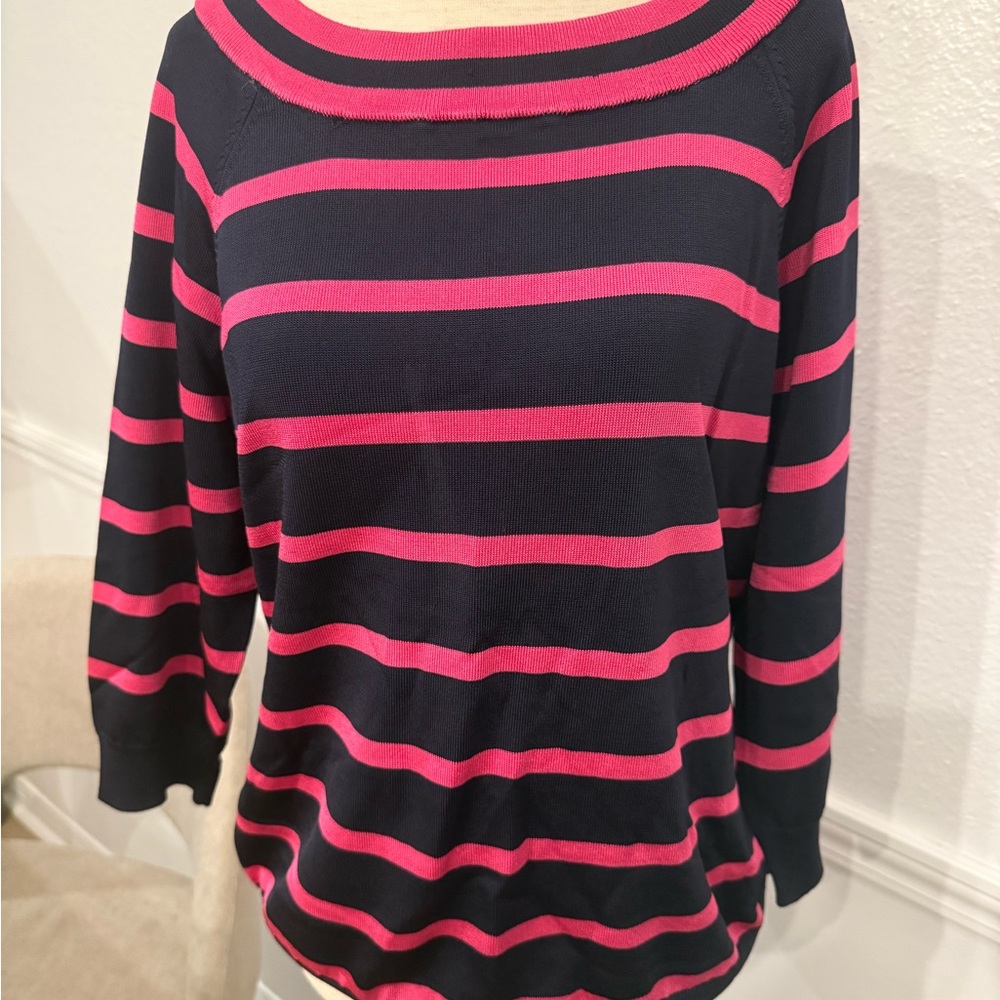 Ralph Lauren Pink and Navy Knit Top